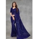 Generic Women's Georgette Embellished Sequnece Bollywood Saree With Unstitched Blouse 5.5Mtr (Blue)