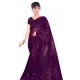 Generic Women's Georgette Embellished Sequnece Bollywood Saree With Unstitched Blouse 5.5Mtr (Purple) Generic Women's Georgette Embellished Sequnece Bollywood Saree With Unstitched Blouse 5.5Mtr (Purple)