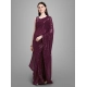Generic Women's Georgette Embellished Sequnece Bollywood Saree With Unstitched Blouse 5.5Mtr (Purple)