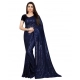 Generic Women's Georgette Embellished Sequnece Bollywood Saree With Unstitched Blouse 5.5Mtr (Blue)