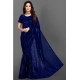 Generic Women's Georgette Embellished Sequnece Bollywood Saree With Unstitched Blouse 5.5Mtr (Blue)