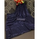Generic Women's Georgette Embellished Sequnece Bollywood Saree With Unstitched Blouse 5.5Mtr (Blue)