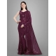 Generic Women's Georgette Embellished Sequnece Bollywood Saree With Unstitched Blouse 5.5Mtr (Purple)