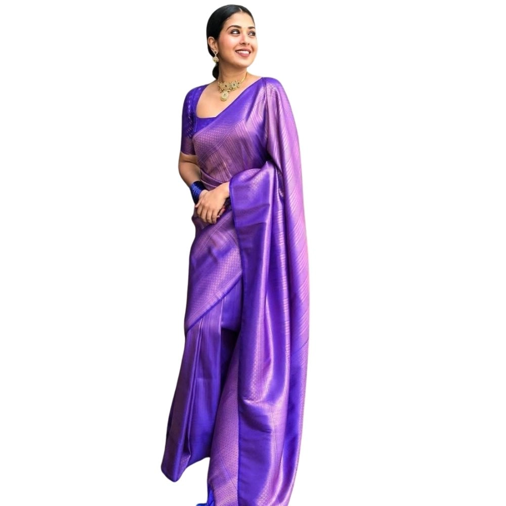 Generic Women's Silk Printed Saree With Unstitched Blouse 5.5Mtr (Blue) Generic Women's Silk Printed Saree With Unstitched Blouse 5.5Mtr (Blue)