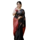 Generic Women's Silk Printed Saree With Unstitched Blouse 5.5Mtr (Black-Red) Generic Women's Silk Printed Saree With Unstitched Blouse 5.5Mtr (Black-Red)