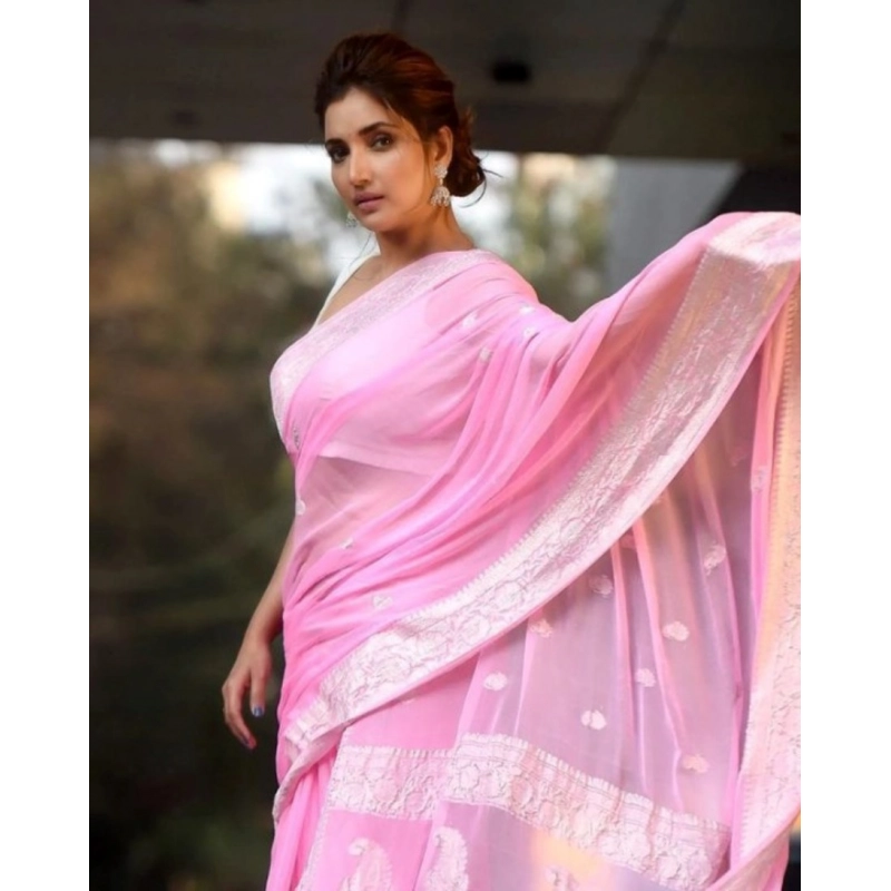 Women's Cotton Printed Saree With Unstitched Blouse 5.5Mtr (Pink) Women's Cotton Printed Saree With Unstitched Blouse 5.5Mtr (Pink)