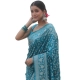Generic Women's Silk Printed Saree With Unstitched Blouse 5.5Mtr (Sky Blue)
