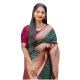Generic Women's Silk Printed Saree With Unstitched Blouse 5.5Mtr (Green-Red) Generic Women's Silk Printed Saree With Unstitched Blouse 5.5Mtr (Green-Red)