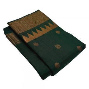 Generic Women's Silk Printed Saree With Unstitched Blouse 5.5Mtr (Green)