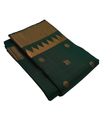 Generic Women's Silk Printed Saree With Unstitched Blouse 5.5Mtr (Green)