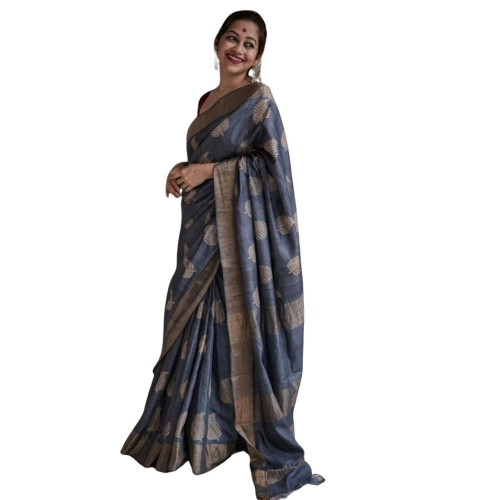 Generic Women's Silk Printed Saree With Unstitched Blouse 5.5Mtr (Grey) Generic Women's Silk Printed Saree With Unstitched Blouse 5.5Mtr (Grey)