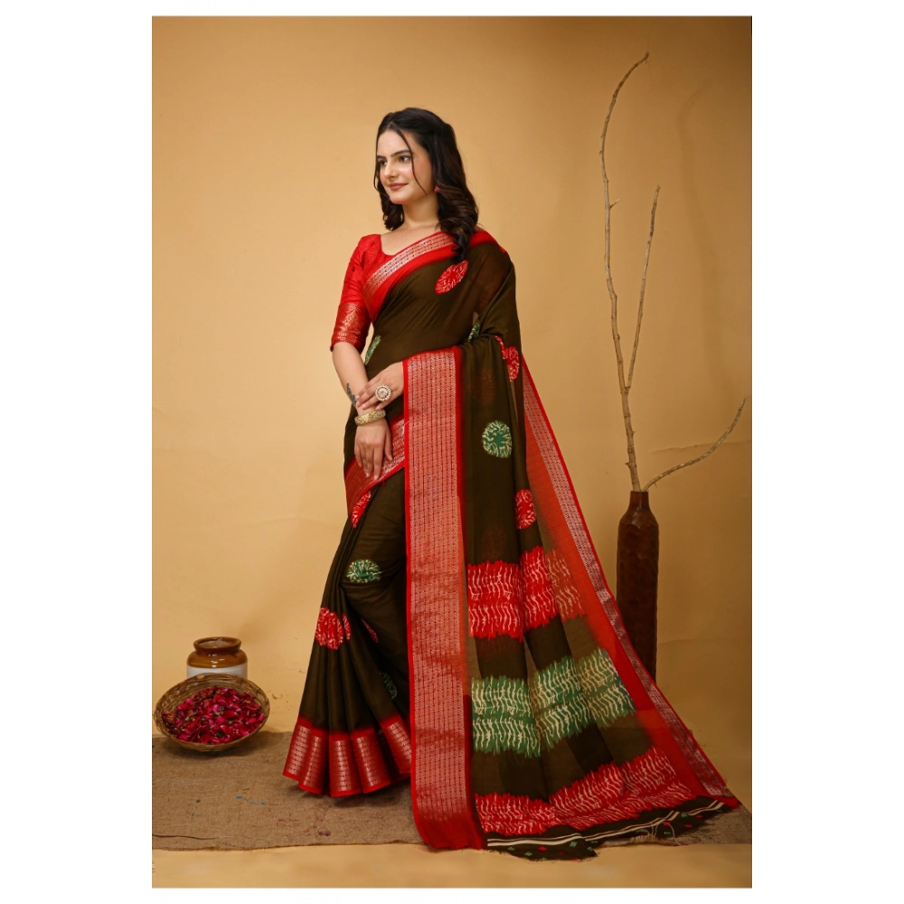 Generic Women's Soft Blooming Marshmallow Fabric Kalamkari Printed Saree With Unstitched Blouse 5.5Mtr (Mehendi) Generic Women's Soft Blooming Marshmallow Fabric Kalamkari Printed Saree With Unstitched Blouse 5.5Mtr (Mehendi)