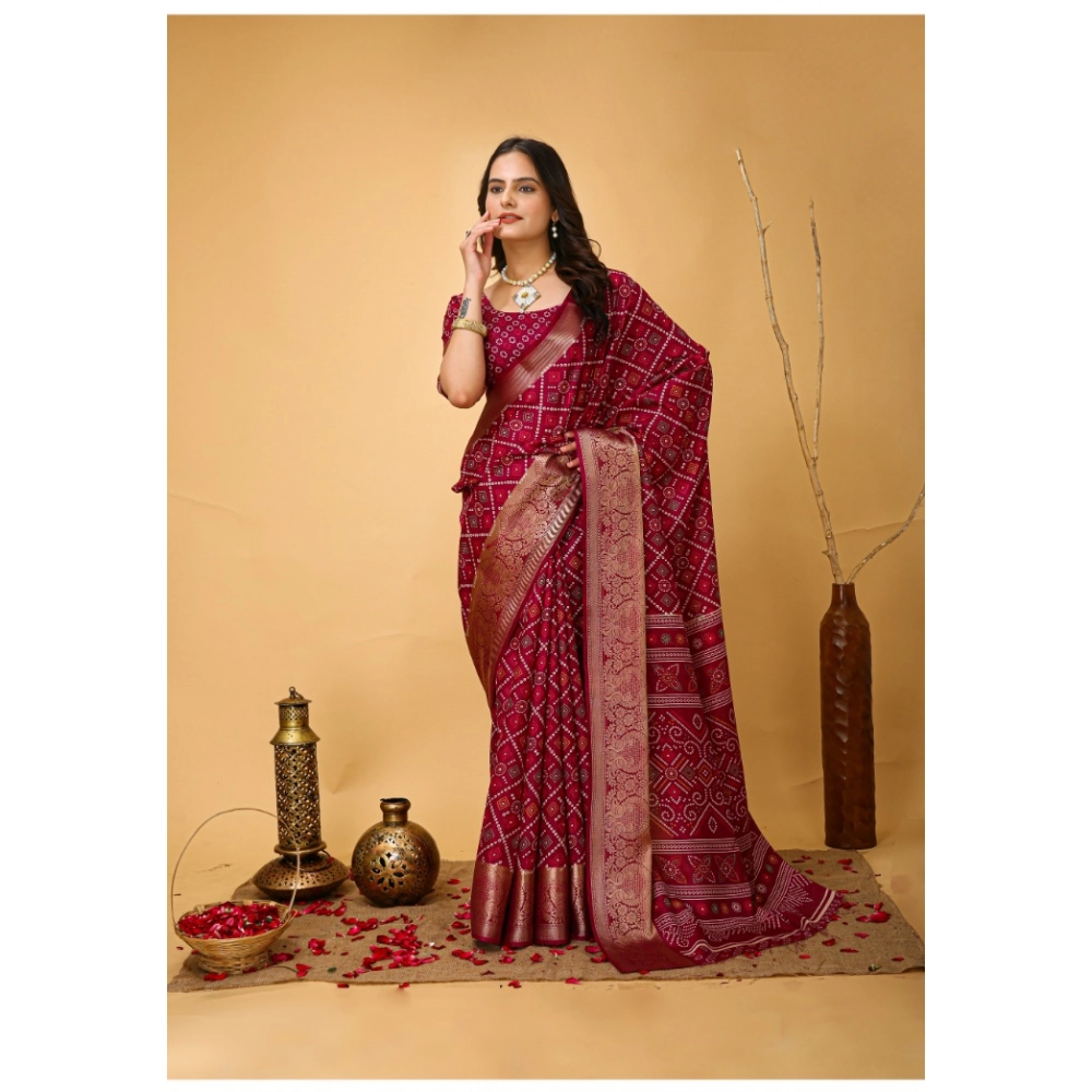Generic Women's Soft Dola Cotton Kalamkari Printed Saree With Unstitched Blouse 5.5Mtr (Red) Generic Women's Soft Dola Cotton Kalamkari Printed Saree With Unstitched Blouse 5.5Mtr (Red)