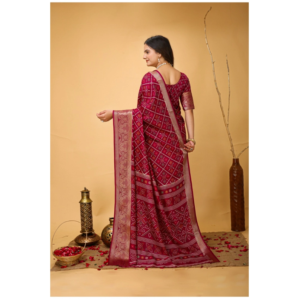 Generic Women's Soft Dola Cotton Kalamkari Printed Saree With Unstitched Blouse 5.5Mtr (Red) Generic Women's Soft Dola Cotton Kalamkari Printed Saree With Unstitched Blouse 5.5Mtr (Red)