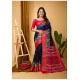 Generic Women's Soft Dola Cotton Kalamkari Printed Saree With Unstitched Blouse 5.5Mtr (Navy Blue) Generic Women's Soft Dola Cotton Kalamkari Printed Saree With Unstitched Blouse 5.5Mtr (Navy Blue)
