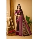 Generic Women's Soft Blooming Marshmallow Fabric Kalamkari Printed Saree With Unstitched Blouse 5.5Mtr (Maroon)
