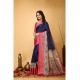 Generic Women's Soft Dola Cotton Kalamkari Printed Saree With Unstitched Blouse 5.5Mtr (Navy Blue) Generic Women's Soft Dola Cotton Kalamkari Printed Saree With Unstitched Blouse 5.5Mtr (Navy Blue)