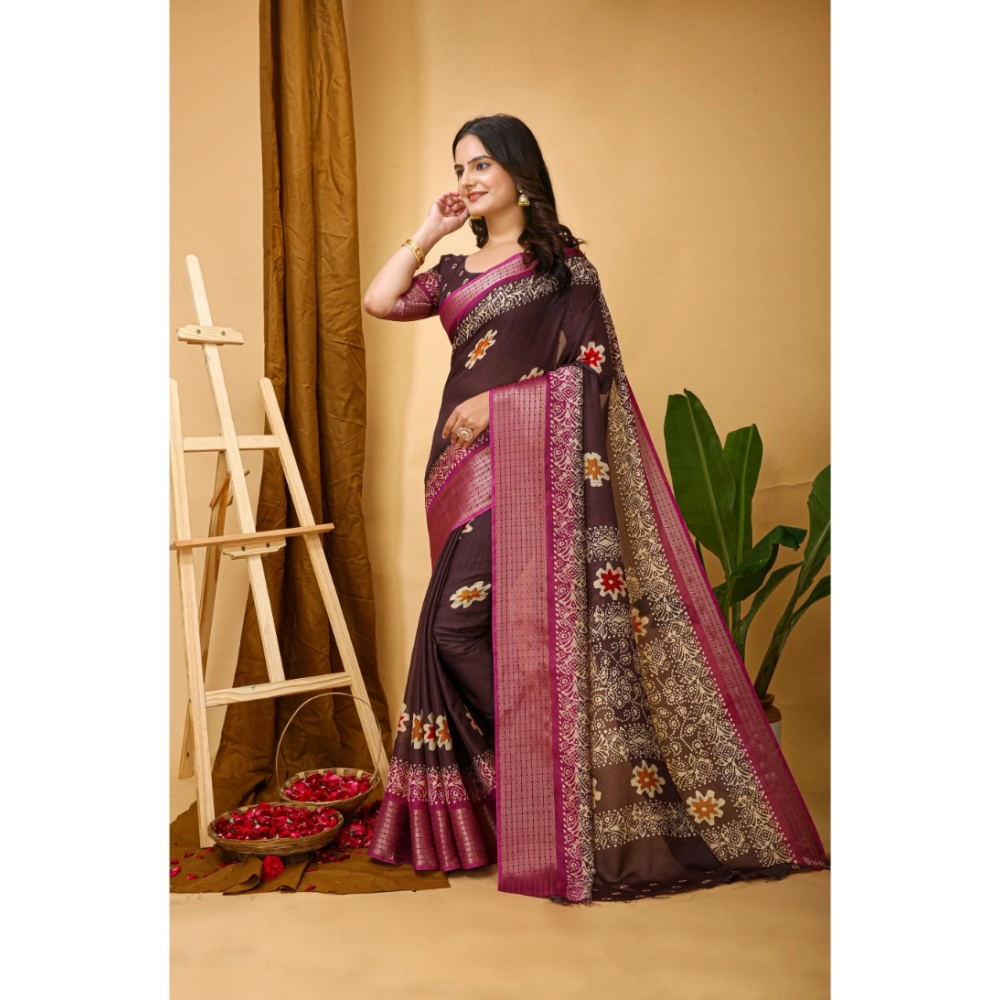 Generic Women's Soft Blooming Marshmallow Fabric Kalamkari Printed Saree With Unstitched Blouse 5.5Mtr (Maroon) Generic Women's Soft Blooming Marshmallow Fabric Kalamkari Printed Saree With Unstitched Blouse 5.5Mtr (Maroon)