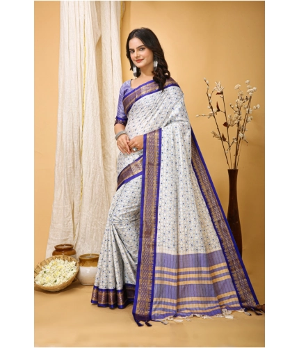 Generic Women's Soft Cotton Silk Printed Saree With Unstitched Blouse 5.5Mtr (Purple) Generic Women's Soft Cotton Silk Printed Saree With Unstitched Blouse 5.5Mtr (Purple)