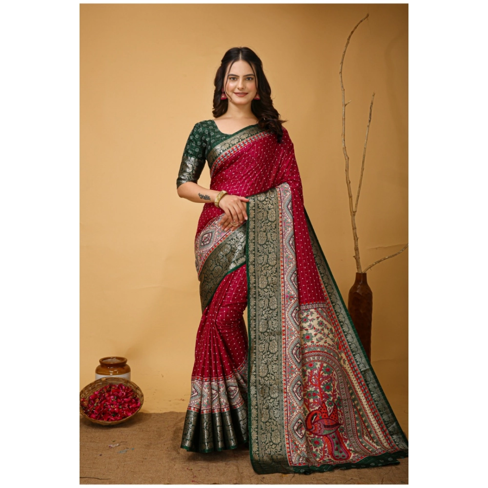 Generic Women's Soft Dola Cotton Kalamkari Printed Saree With Unstitched Blouse 5.5Mtr (Maroon) Generic Women's Soft Dola Cotton Kalamkari Printed Saree With Unstitched Blouse 5.5Mtr (Maroon)