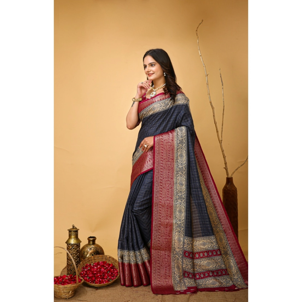 Generic Women's Soft Dola Cotton Kalamkari Printed Saree With Unstitched Blouse 5.5Mtr (Grey) Generic Women's Soft Dola Cotton Kalamkari Printed Saree With Unstitched Blouse 5.5Mtr (Grey)