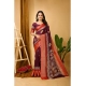 Generic Women's Soft Blooming Marshmallow Fabric Kalamkari Printed Saree With Unstitched Blouse 5.5Mtr (Wine)