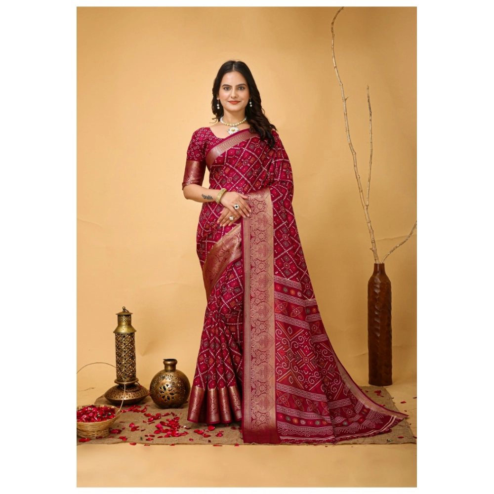 Generic Women's Soft Dola Cotton Kalamkari Printed Saree With Unstitched Blouse 5.5Mtr (Red) Generic Women's Soft Dola Cotton Kalamkari Printed Saree With Unstitched Blouse 5.5Mtr (Red)