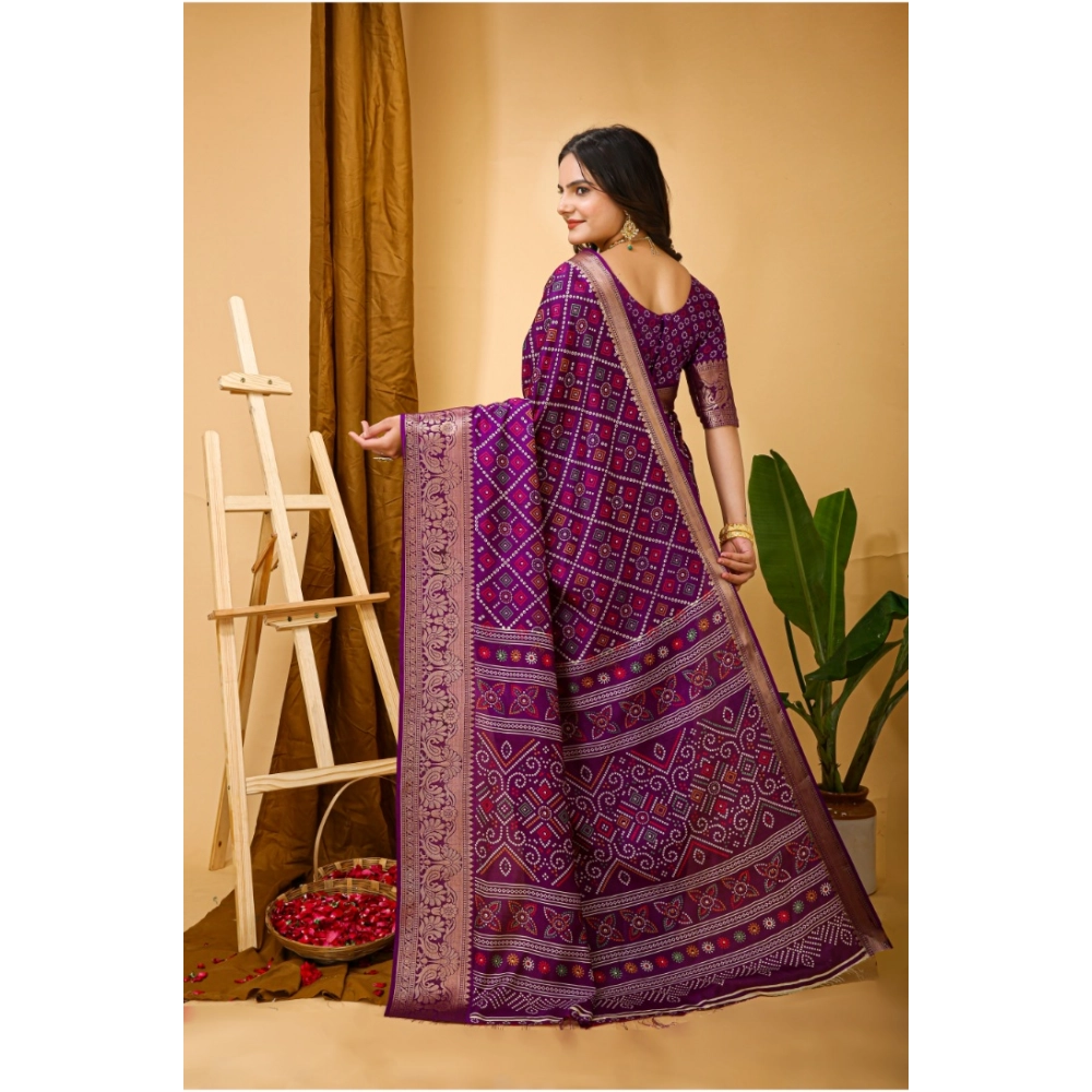 Generic Women's Soft Dola Cotton Kalamkari Printed Saree With Unstitched Blouse 5.5Mtr (Purple) Generic Women's Soft Dola Cotton Kalamkari Printed Saree With Unstitched Blouse 5.5Mtr (Purple)
