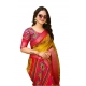 Generic Women's Soft Dola Cotton Kalamkari Printed Saree With Unstitched Blouse 5.5Mtr (Yellow)