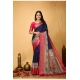 Generic Women's Soft Dola Cotton Kalamkari Printed Saree With Unstitched Blouse 5.5Mtr (Navy Blue) Generic Women's Soft Dola Cotton Kalamkari Printed Saree With Unstitched Blouse 5.5Mtr (Navy Blue)