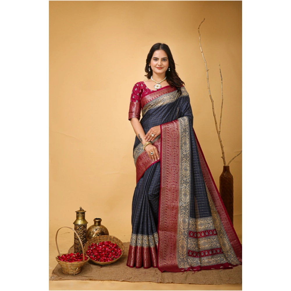 Generic Women's Soft Dola Cotton Kalamkari Printed Saree With Unstitched Blouse 5.5Mtr (Grey) Generic Women's Soft Dola Cotton Kalamkari Printed Saree With Unstitched Blouse 5.5Mtr (Grey)