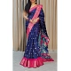 Generic Women's Soft Dola Cotton Kalamkari Printed Saree With Unstitched Blouse 5.5Mtr (Navy Blue) Generic Women's Soft Dola Cotton Kalamkari Printed Saree With Unstitched Blouse 5.5Mtr (Navy Blue)