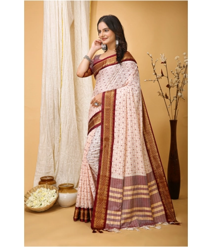 Generic Women's Soft Cotton Silk Printed Saree With Unstitched Blouse 5.5Mtr (Maroon) Generic Women's Soft Cotton Silk Printed Saree With Unstitched Blouse 5.5Mtr (Maroon)