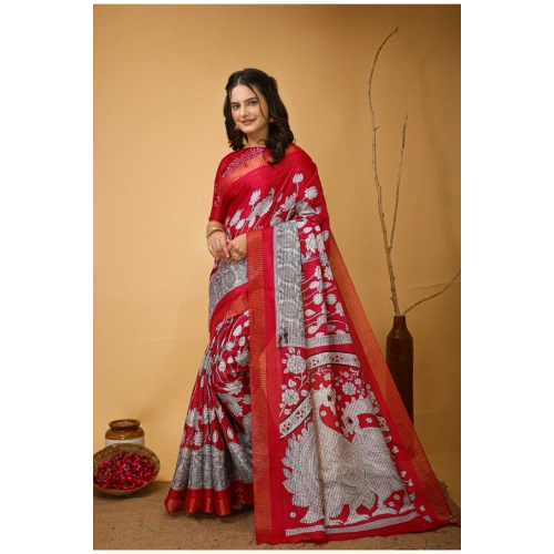 Women's Soft Handloom Cotton Kalamkari Printed Saree With Unstitched Blouse 5.5Mtr (Pink) Women's Soft Handloom Cotton Kalamkari Printed Saree With Unstitched Blouse 5.5Mtr (Pink)