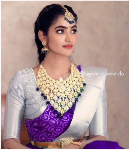 Generic Women's Soft Lichi Silk Printed Saree With Unstitched Blouse 5.5Mtr (Purple) Generic Women's Soft Lichi Silk Printed Saree With Unstitched Blouse 5.5Mtr (Purple)