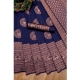 Generic Women's Soft Lichi Silk Printed Saree With Unstitched Blouse 5.5Mtr (Navy Blue) Generic Women's Soft Lichi Silk Printed Saree With Unstitched Blouse 5.5Mtr (Navy Blue)