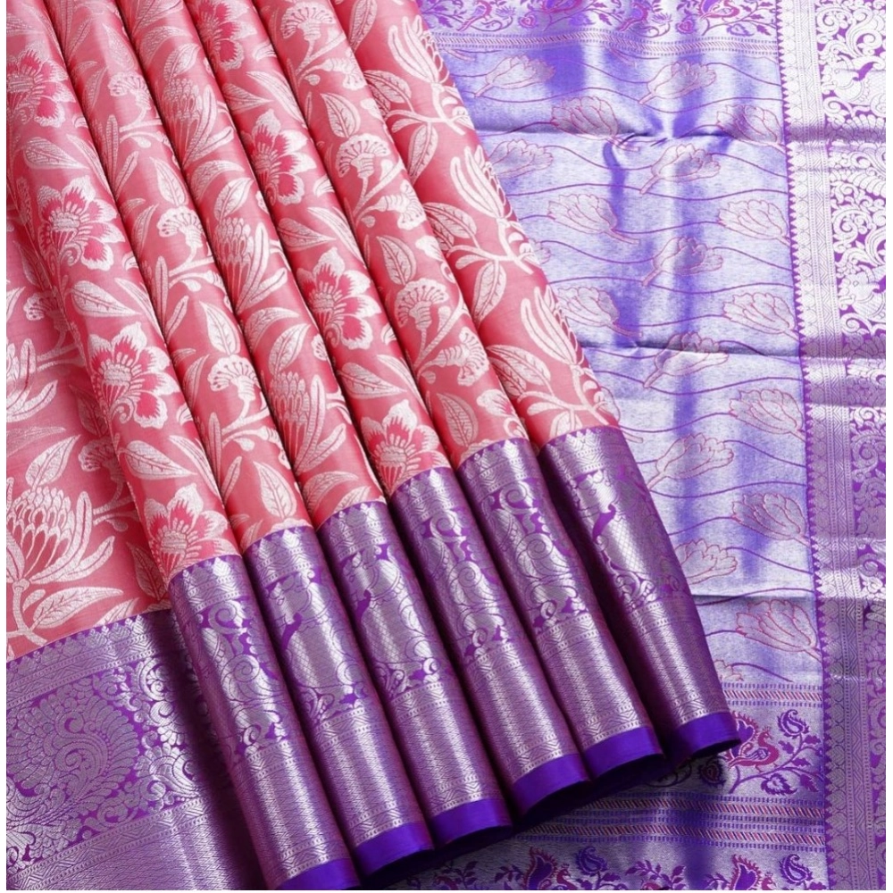 Generic Women's Soft Lichi Silk Printed Saree With Unstitched Blouse 5.5Mtr (Purple) Generic Women's Soft Lichi Silk Printed Saree With Unstitched Blouse 5.5Mtr (Purple)