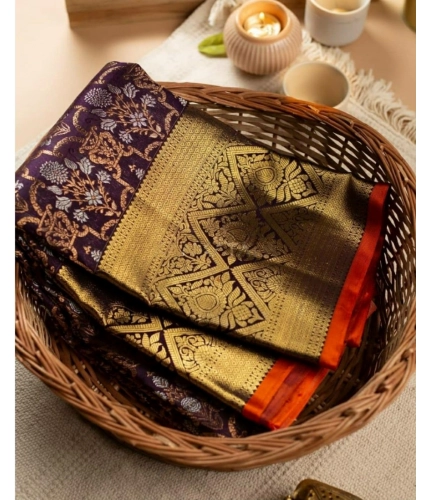 Generic Women's Soft Lichi Silk Printed Saree With Unstitched Blouse 5.5Mtr (Purple) Generic Women's Soft Lichi Silk Printed Saree With Unstitched Blouse 5.5Mtr (Purple)