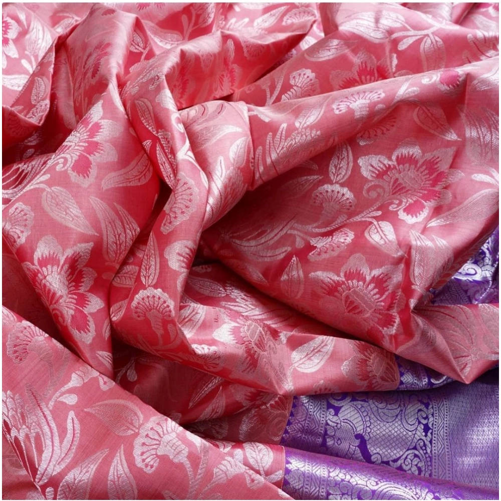 Generic Women's Soft Lichi Silk Printed Saree With Unstitched Blouse 5.5Mtr (Purple) Generic Women's Soft Lichi Silk Printed Saree With Unstitched Blouse 5.5Mtr (Purple)