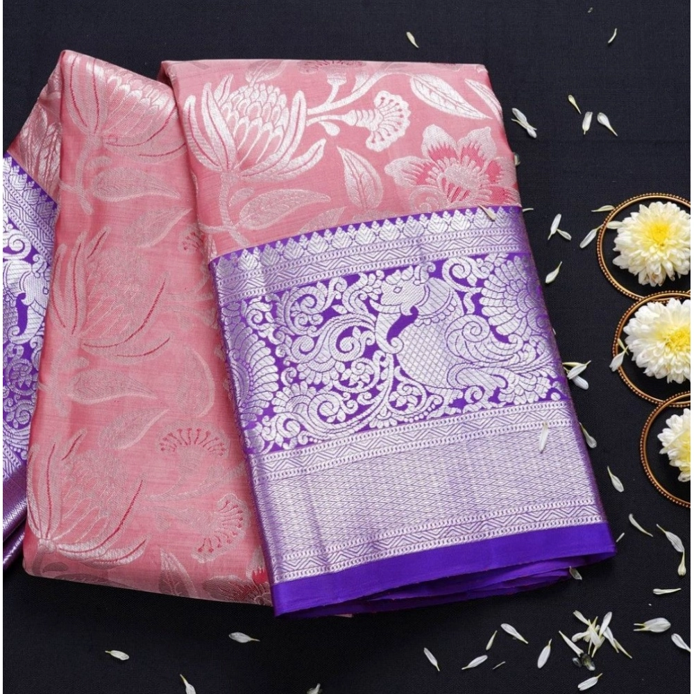 Generic Women's Soft Lichi Silk Printed Saree With Unstitched Blouse 5.5Mtr (Purple) Generic Women's Soft Lichi Silk Printed Saree With Unstitched Blouse 5.5Mtr (Purple)