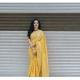 Generic Women's Soft Lichi Silk Printed Saree With Unstitched Blouse 5.5Mtr (Yellow)