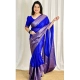 Generic Women's Soft Lichi Silk Solid Saree With Unstitched Blouse 5.5Mtr (Blue) Generic Women's Soft Lichi Silk Solid Saree With Unstitched Blouse 5.5Mtr (Blue)