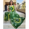 Generic Women's Cotton Shibori Printed Saree With Unstitched Blouse 5.5Mtr (Green)