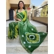 Generic Women's Cotton Shibori Printed Saree With Unstitched Blouse 5.5Mtr (Green)