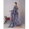 Generic Women's Chanderi Cotton Batik Printed Saree With Unstitched Blouse 5.5Mtr (Grey)
