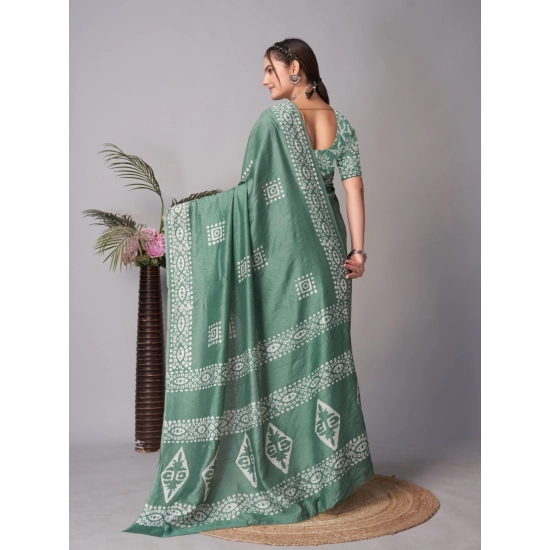 Generic Women's Chanderi Cotton Batik Printed Saree With Unstitched Blouse 5.5Mtr (Green) Generic Women's Chanderi Cotton Batik Printed Saree With Unstitched Blouse 5.5Mtr (Green)