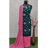 Generic Women's Rayon Printed Unstitched Salwar Suit Material With Dupatta 2.3Mtrs (Rama)