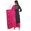 Generic Women's Rayon Printed Unstitched Salwar Suit Material With Dupatta 2.3Mtrs (Grey)