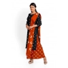 Generic Women's Rayon Printed Unstitched Salwar Suit Material With Dupatta 2.3Mtrs (Black)
