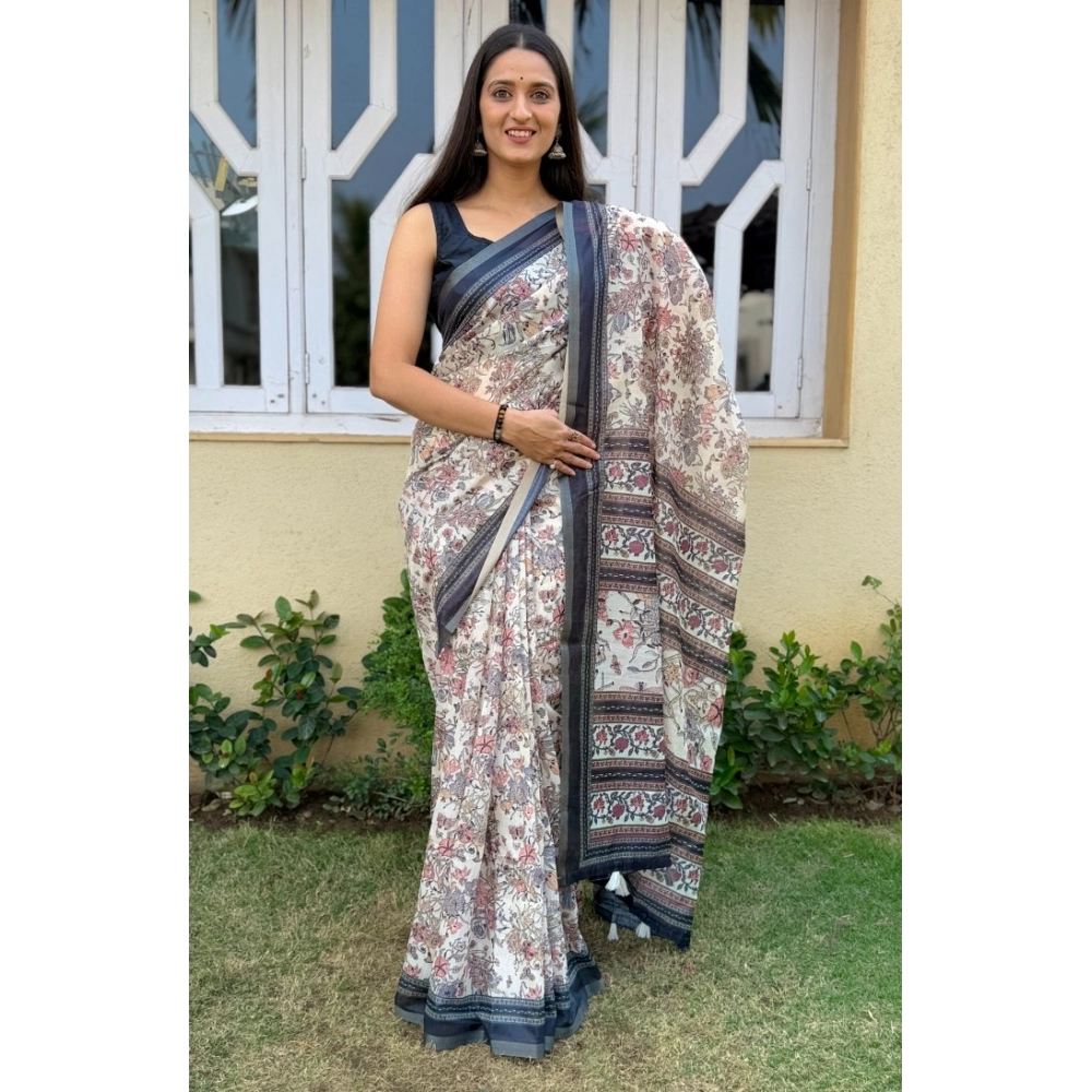 Generic Women's Cotton Slub Printed Saree With Unstitched Blouse 5.5Mtr (Grey) Generic Women's Cotton Slub Printed Saree With Unstitched Blouse 5.5Mtr (Grey)